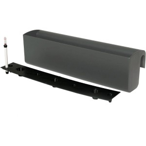 Vivanno Balkonkasten Classico 80cm in Anthrazit mit Bewässerungssystem und Wasserstandsanzeiger.