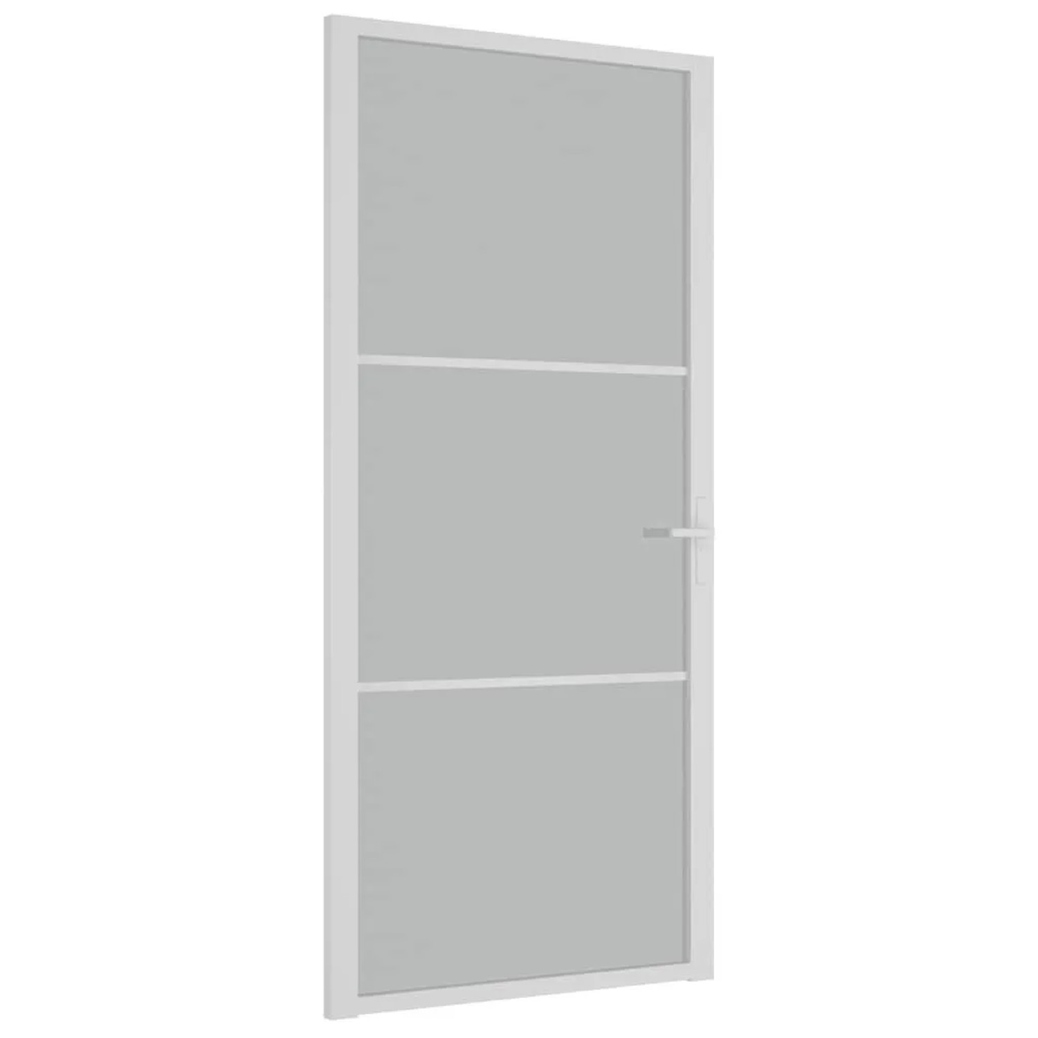 vidaXL Innentür 93x201,5 cm Weiß Mattglas und Aluminium 350578
