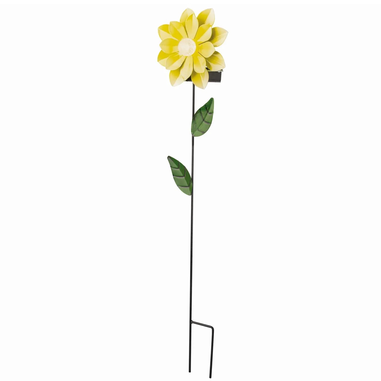 Marelida LED Solar Gartenstecker Blume Blüte Für Garten Balkon Deko Blumenstecker Gelb_3