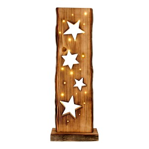 Näve LED Weihnachtsdeko Stern aus Holz, 60cm hoch, mit warmweißem Licht für Innen und Außen.