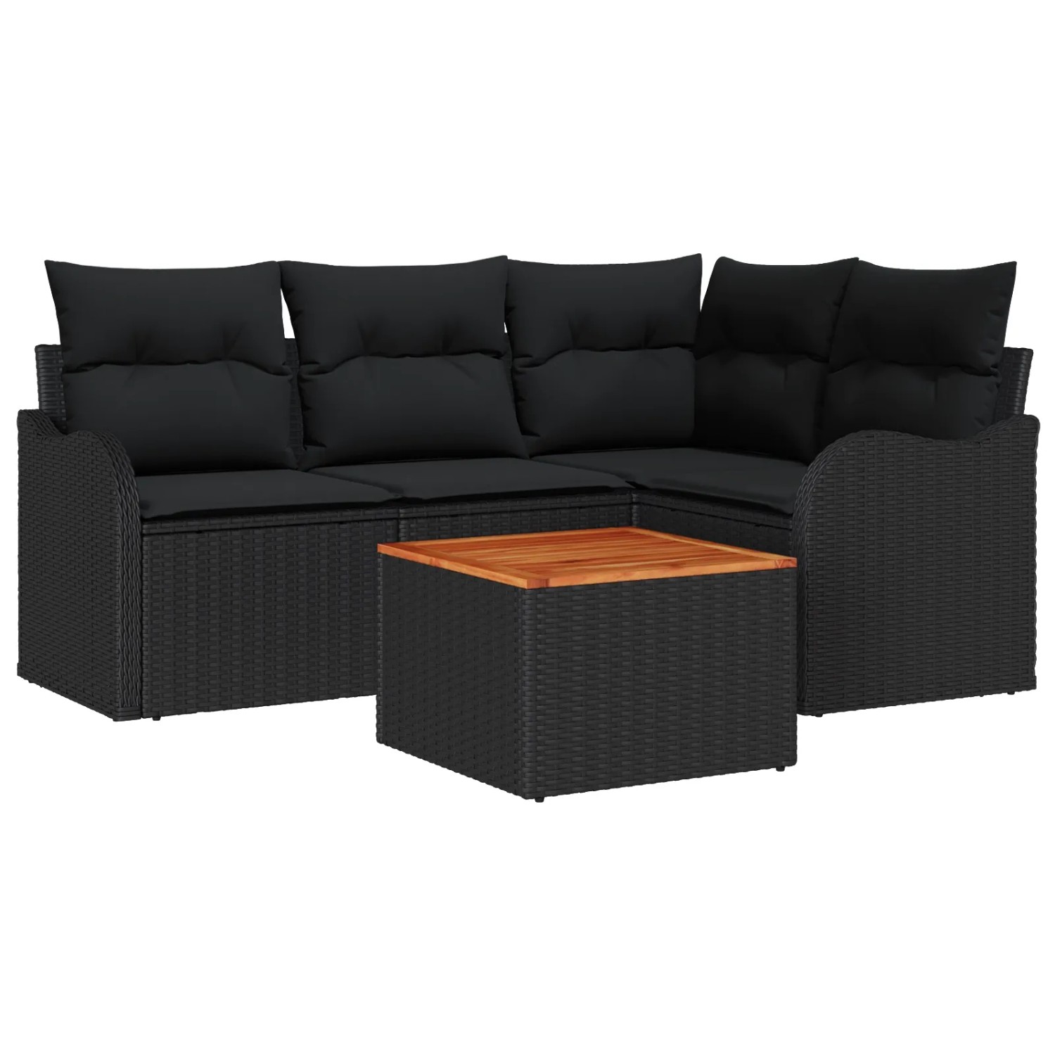 vidaXL Garten-Sofa-Set 5-Tlg Schwarz 3356119