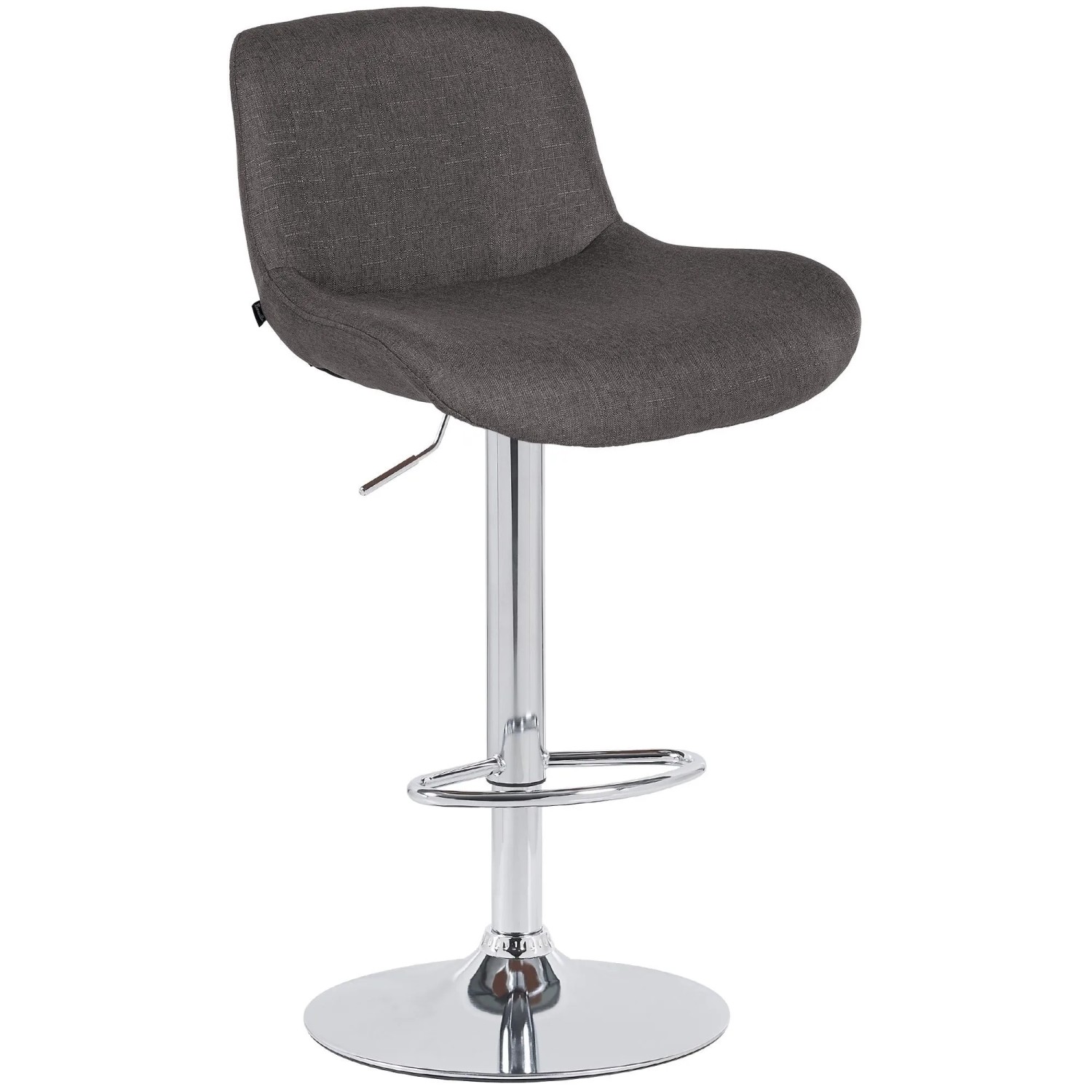 DELUKE Barhocker PONOR Stoff Dunkelgrau 50x50x85cm Silber Barstuhl Höhenverstellbar Mit Lehne Drehbar Tresenhocker Tresenstuhl