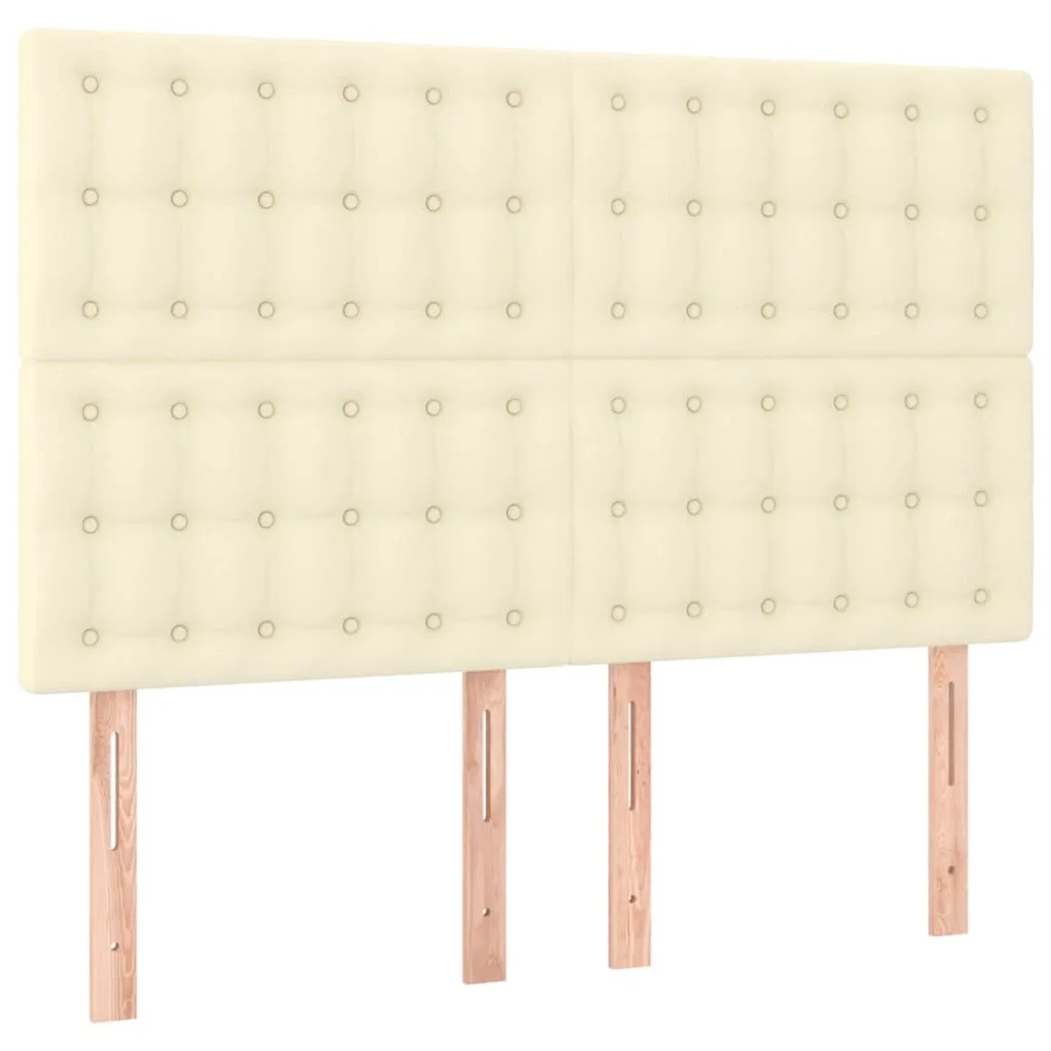 vidaXL LED Kopfteil Creme 144x5x118/128 cm Kunstleder 3122516