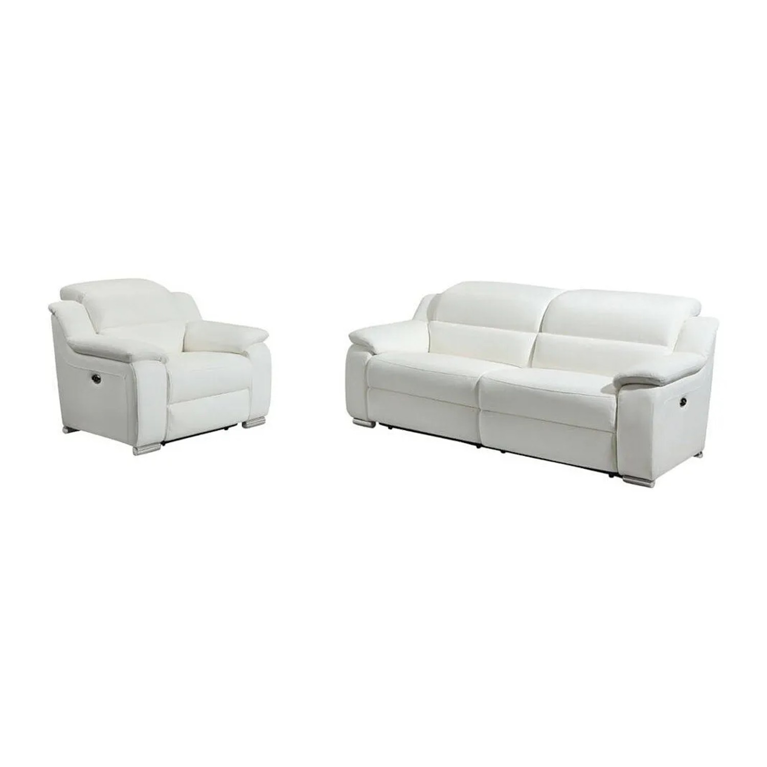 Vente-unique Couchgarnitur Mit Sessel Arena Weiß 100 cm  202 cm