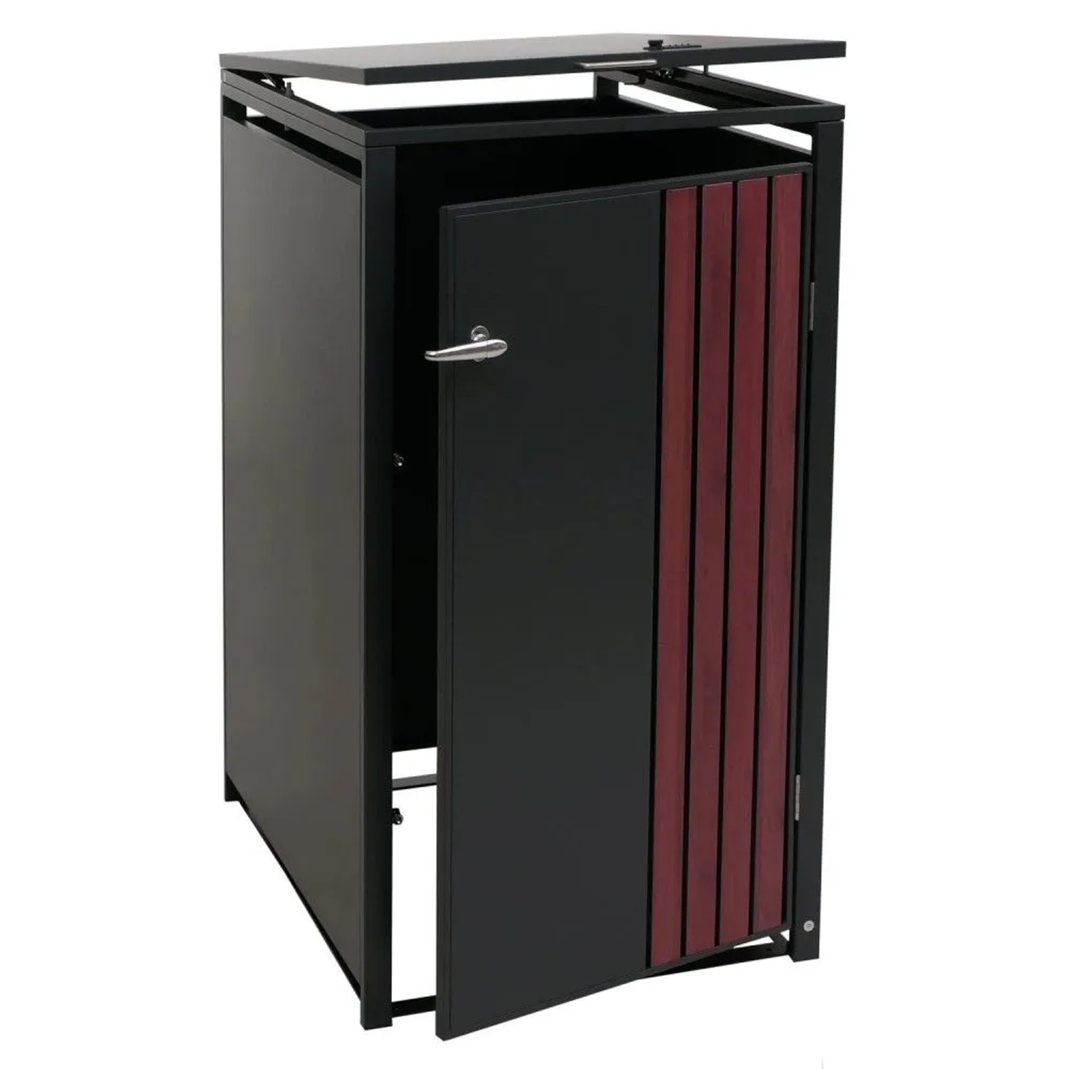 MCW 1er-Mülltonnenverkleidung O67 Anthrazit Holzoptik Dunkel 122x68x84cm