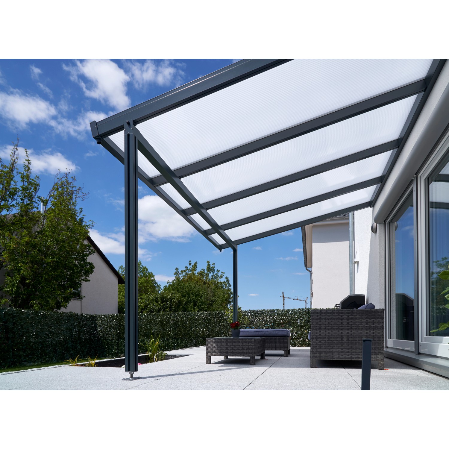 Terrassenüberdachung OBI Polycarbonat bei Premium Opal 306 x (BxT) Anthrazit cm cm kaufen 309