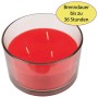 Rote HS Candle Duftkerze Daiquiri Strawberry im Glas mit 3 Dochten, Brenndauer bis zu 36 Stunden.