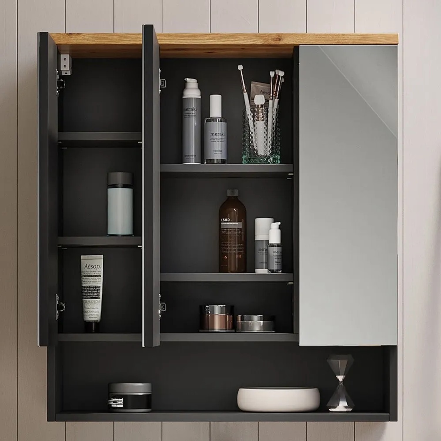 Vicco Badspiegelschrank Eden Anthrazit 70 x 78_4