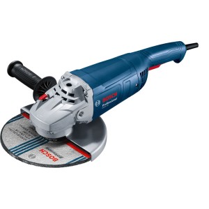 Blauer Bosch Professional Winkelschleifer GWS 20-230 P, 2.000 W, mit Diamantscheibe. Kompakte Schleifmaschine.
