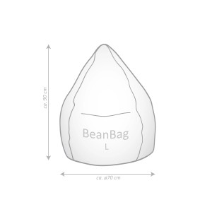 Grauer Sitting Point Sitzsack BeanBag Easy, 90x70x90 cm.