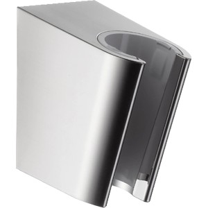 Hansgrohe Brausehalter Porter S in Edelstahl Optik zur Wandmontage.