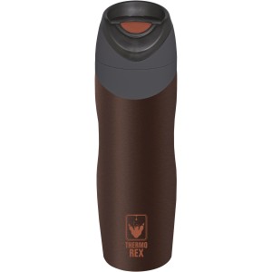 Brauner Isolierbecher Thermo Rex, 450 ml, aus Edelstahl für unterwegs.