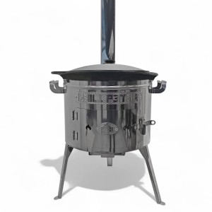 Grillpeter UtschakTimur Ø40 cm aus Edelstahl mit Rauchrohr Kazan aus Gusseisen 12L