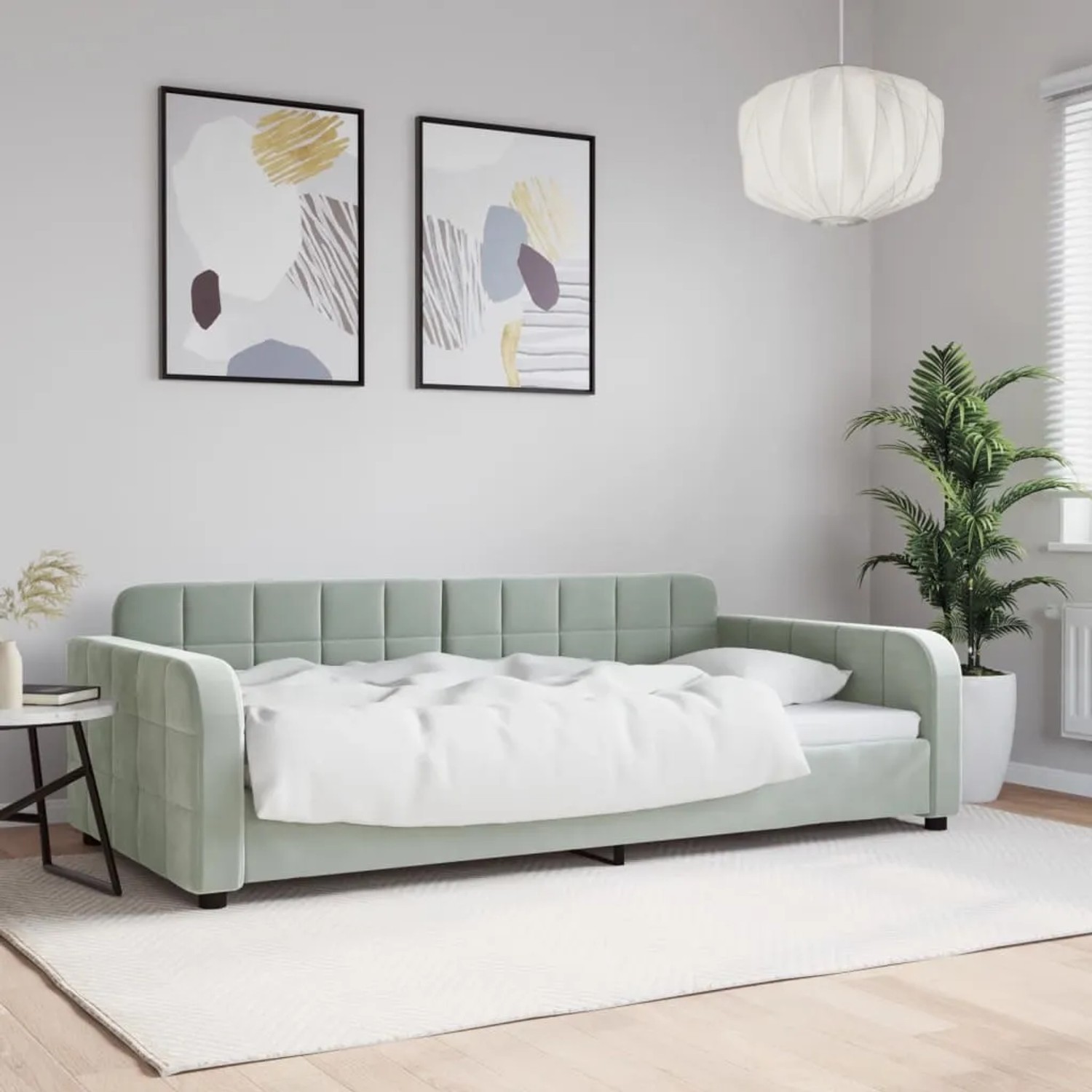 vidaXL Gästebett 1851812 Hellgrau 100x200 cm Samt kaufen bei OBI