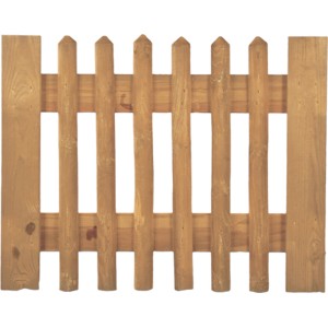 T&J Einzeltor für Senkrechtzaun, 100x80 cm, druckimprägniert, Holz Gartentor.