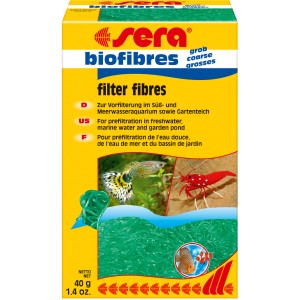 Sera Biofibres Grob, 40g, für Aquarien und Teiche. Vorfilterung für klares Wasser und Schutz der Filtermedien.