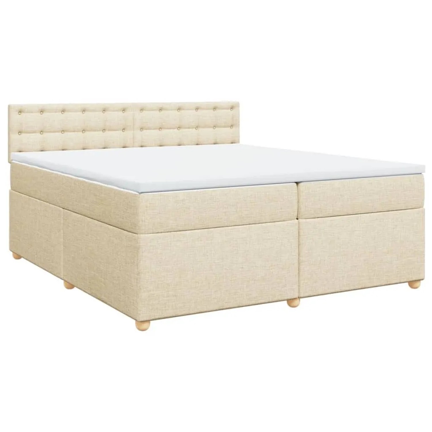 vidaXL Boxspringbett mit Matratze Creme 200x200 cm Stoff 3286806 günstig online kaufen