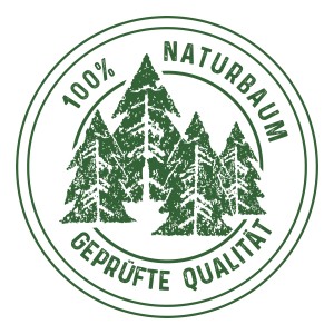 Siegel: 100% Naturbaum geprüfte Qualität für Nordmanntanne Weihnachtsbaum.