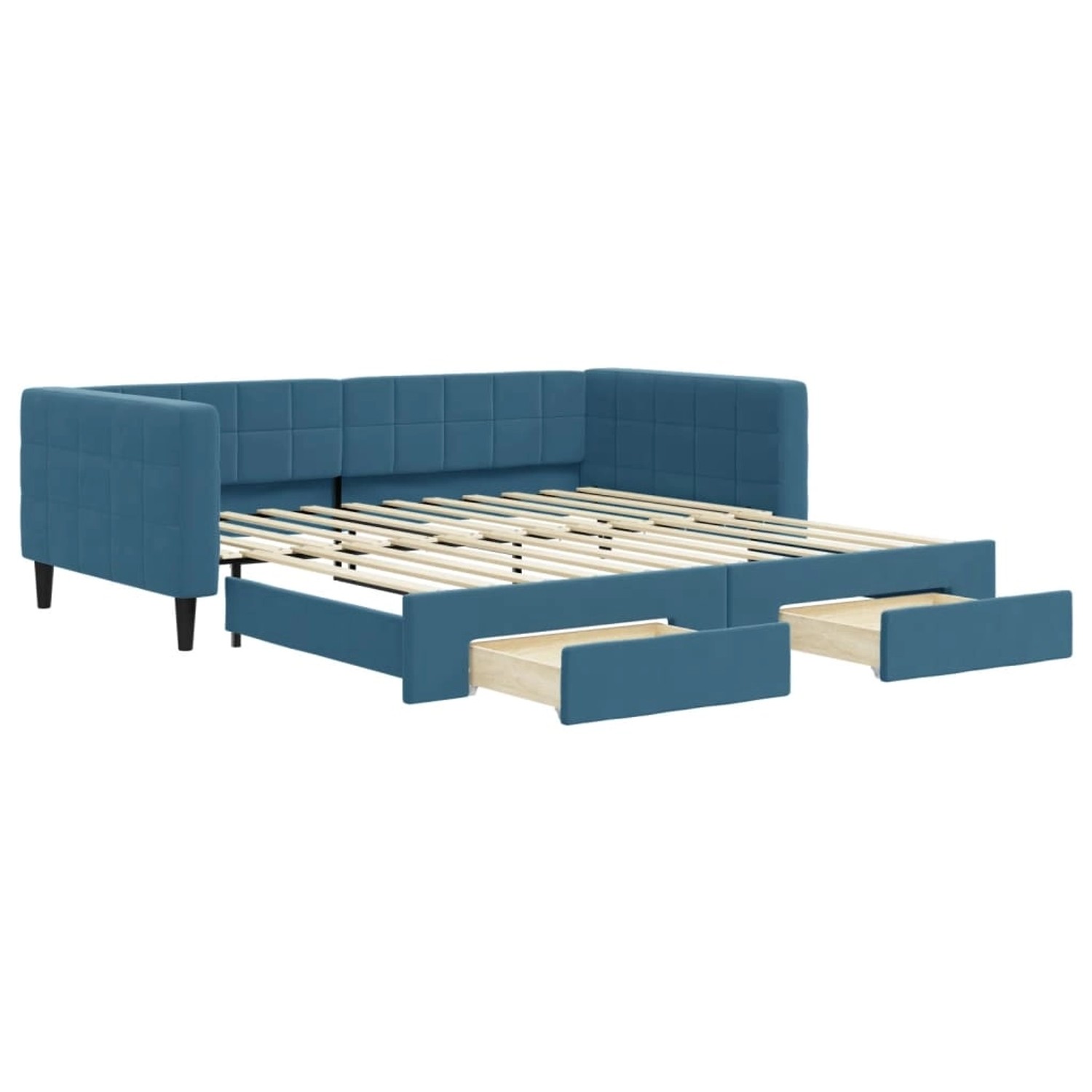 vidaXL Tagesbett Ausziehbar mit Schubladen Blau 100x200 cm Samt1886505 günstig online kaufen