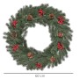 Grüner künstlicher Tannenkranz, 60 cm, mit roten Beeren und braunen Tannenzapfen. Ideal für Weihnachtsdekoration.