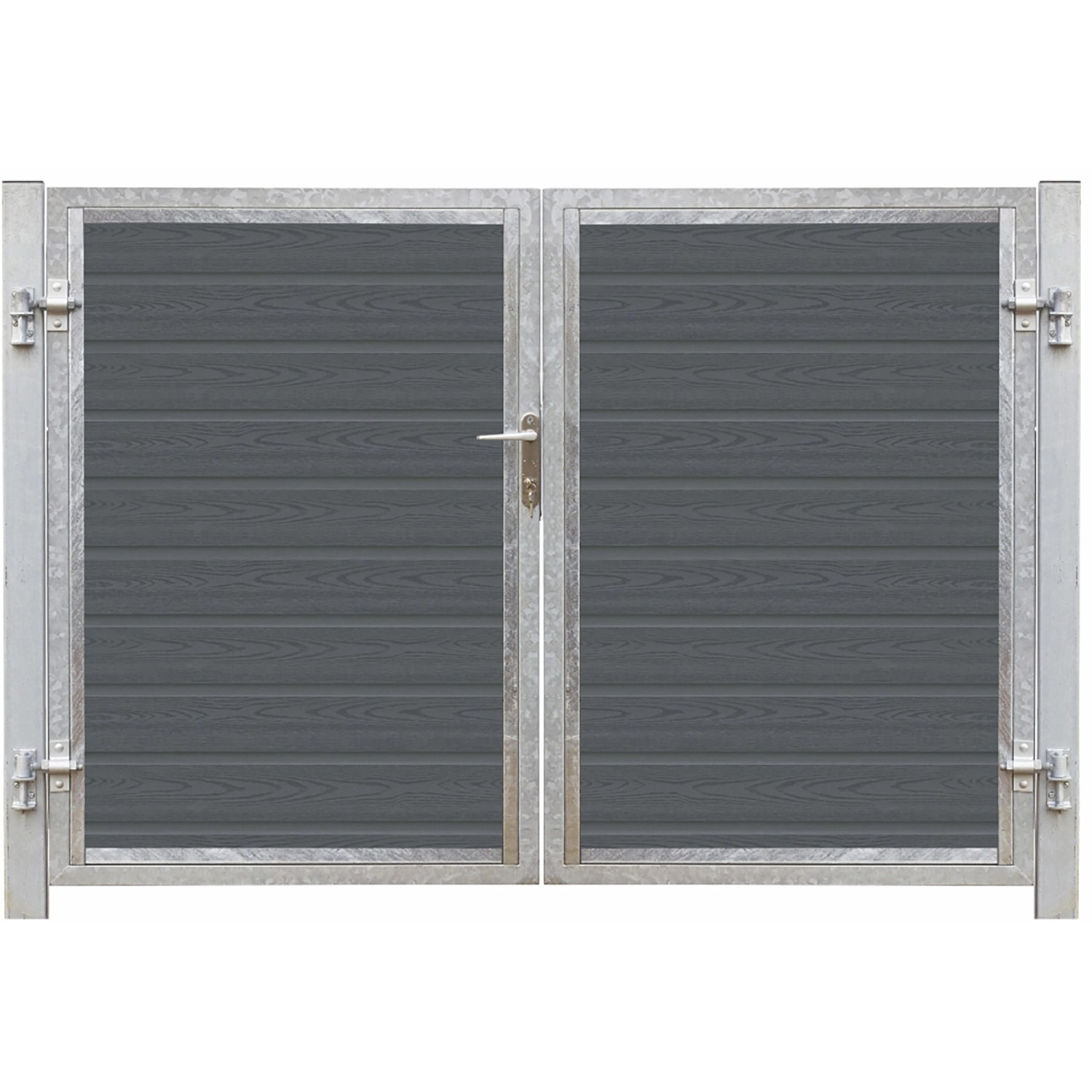 Doppeltor Artura WPC Schiefergrau 213 cm x 135 cm Pfosten verzinkt günstig online kaufen
