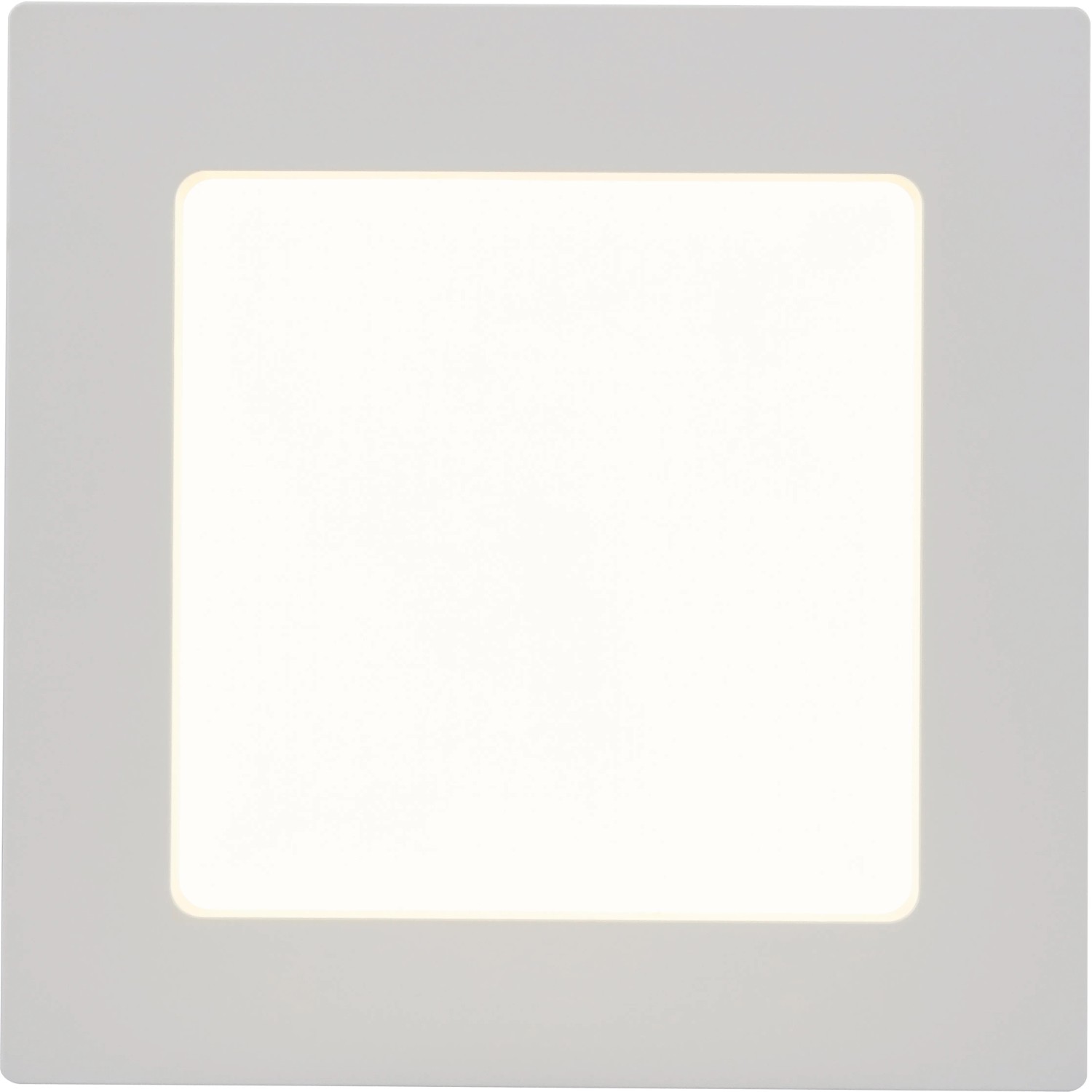 Quadratische, weiße LED-Deckenleuchte Svenja aus Kunststoff für Innenräume.