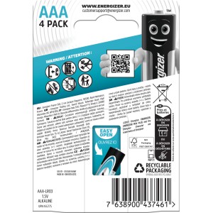 Energizer Max Plus AAA Batterien, 4er-Pack, Alkaline-Batterien für Geräte mit hohem Energiebedarf.