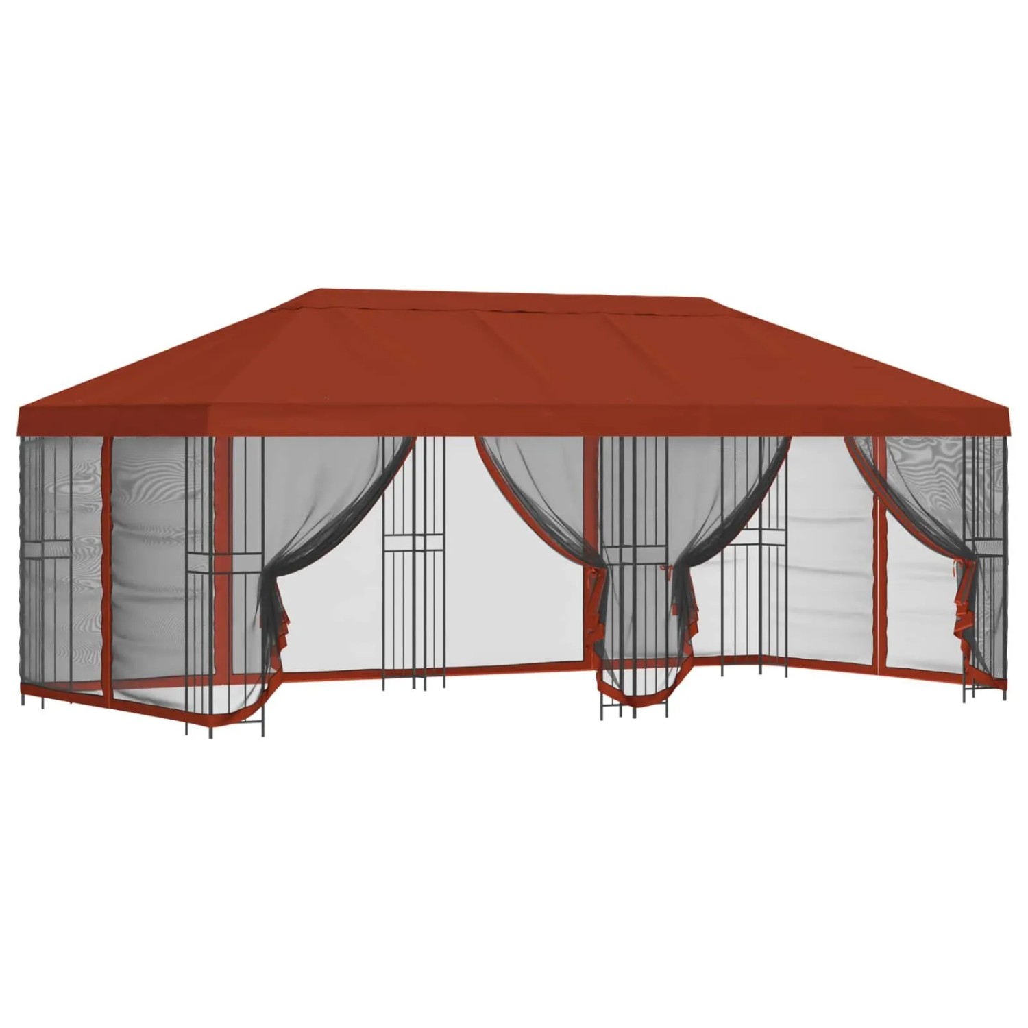 vidaXL Pavillon mit Seitenwänden 6 x 3 m Terrakotta 3375997