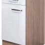 Flex-Well Unterschrank Valero, 40 cm, Hochglanz Weiß/Sonoma Eiche, mit Schublade und Tür.