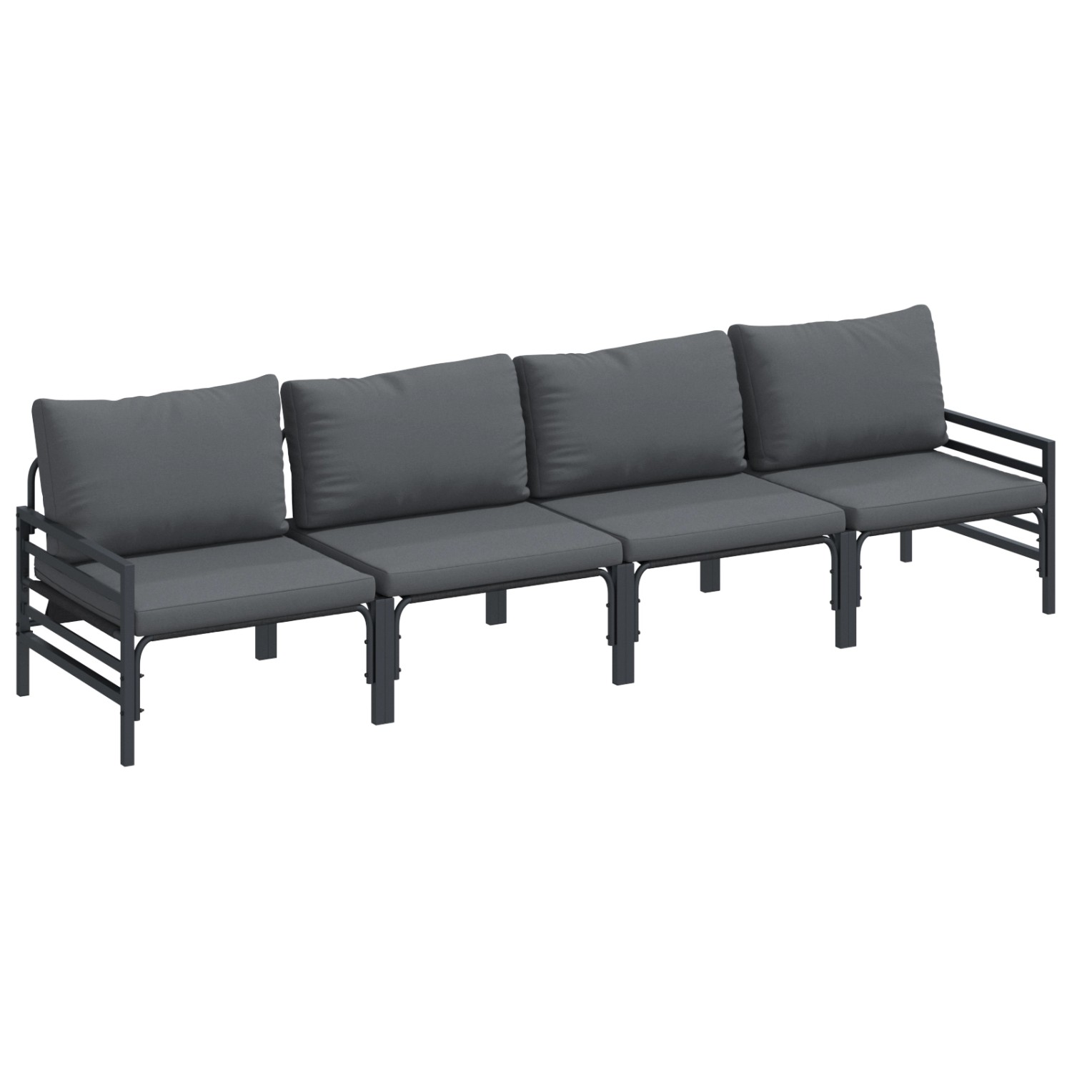 vidaXL Garten-Sofa-Set 4-Tlg Anthrazit Stahl 3378964 günstig online kaufen