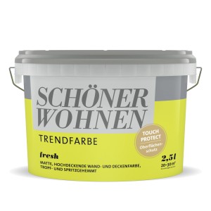 Eimer Schöner Wohnen Trendfarbe Fresh, matte, grüne Wandfarbe für Innenräume.