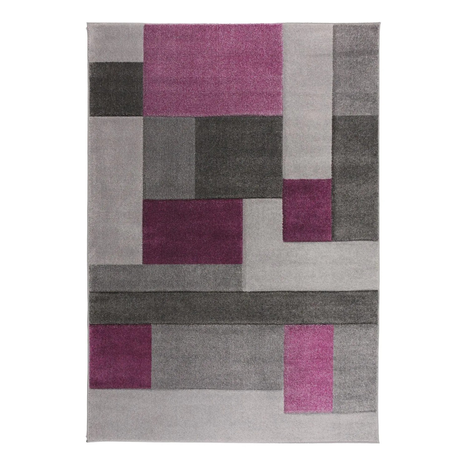 Flair Rugs Kurzflorteppich Cosmos 120 cm x 170 cm Lila-Grau