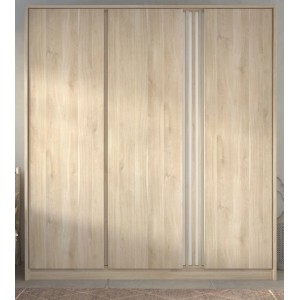 Parisot Kleiderschrank in Eiche Japanisch Drehtürenschrank 3-Türig 185 x 203 cm Escale6