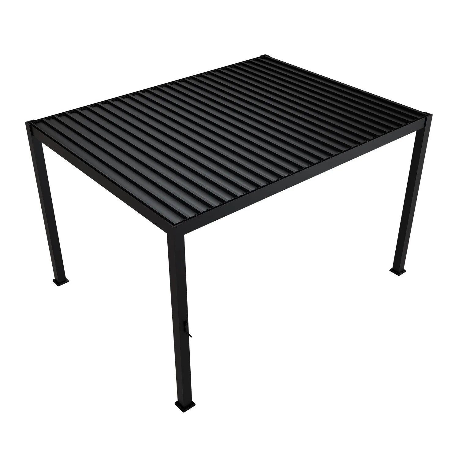 Anthrazitfarbene Juskys Pergola Lamellendach Tahiti 3x4m aus Stahl, Ansicht von oben.