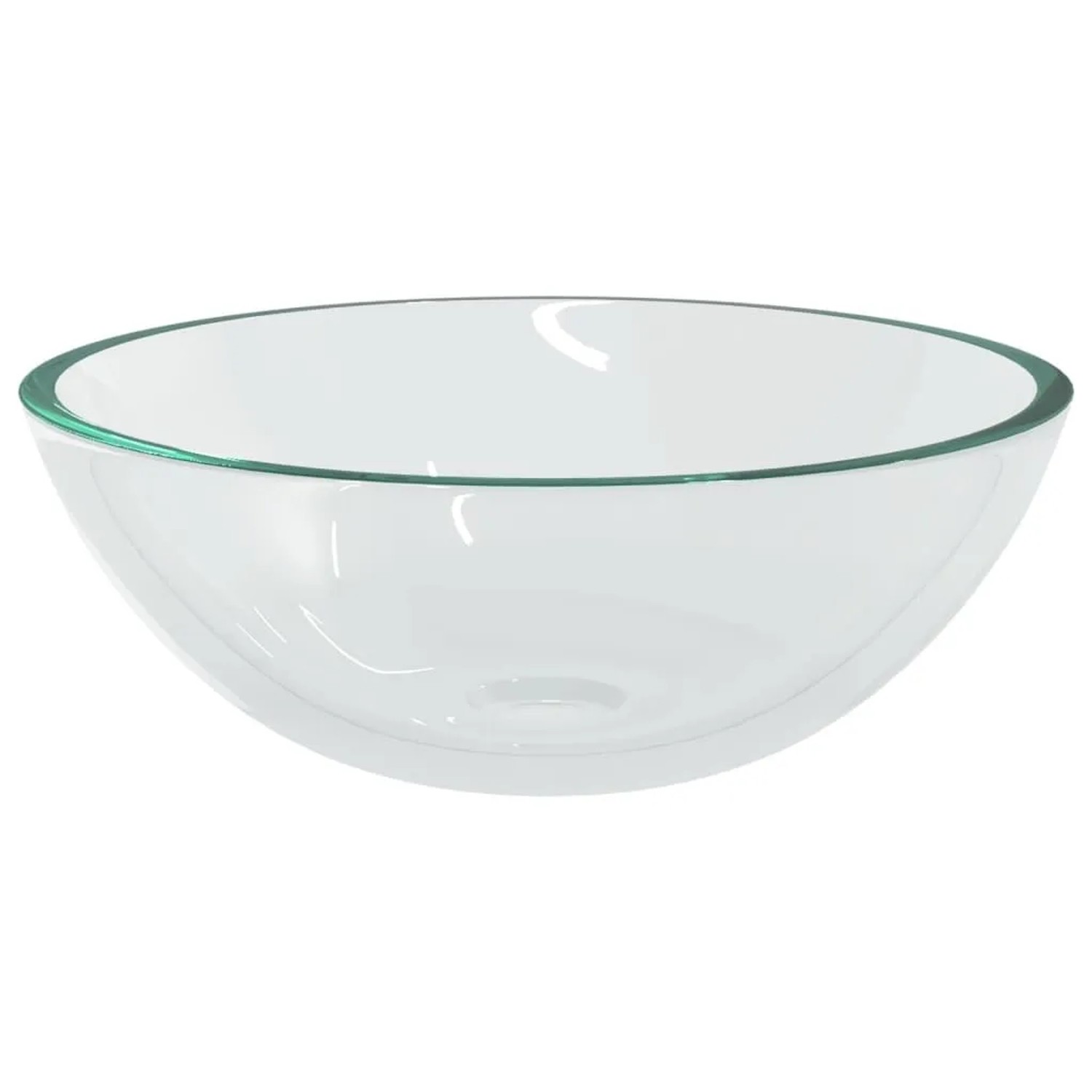 Transparentes Glas Waschbecken, 50x37x14 cm, für Bad & WC.
