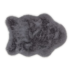 Anthrazitfarbenes Schöner Wohnen Fell Tender Deluxe, 55x80 cm, Kunstfell
