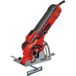 Einhell TC-CS 89 Mini-Handkreissäge in Rot/Schwarz mit Parallelanschlag.