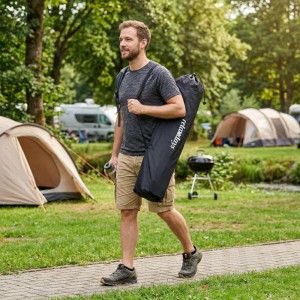 Relaxdays Campingstuhl Stahl Schwarz Faltbar 108 cm x 86 cm x 61 cm