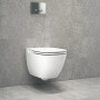 baliv Wand WC-Set Cleveland, Tiefspüler, spülrandlos, weiß mit WC-Sitz