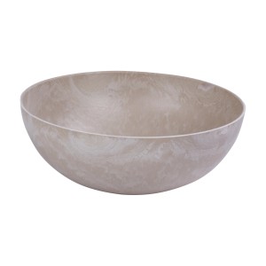 Pflanzschale, sandfarben marmoriert, 20x7,5 cm, aus Kunststoff für Innen- und Außenbereich.