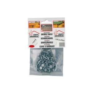 Verpackung Schindelnägel zur Befestigung von Bitumendachschindeln.