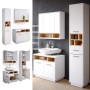 Vicco Badmöbel-Set Beatrice, 3-teilig, Weiß/Sonoma: Hochschrank, Spiegelschrank, Unterschrank.