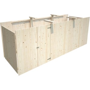 Palmako Anbauschuppen für Carport Karl, unbehandeltes Fichtenholz, zur Erweiterung des Gartenhauses.