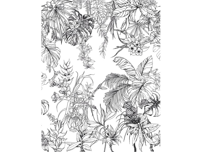 Schöner Wohnen Vliestapete 2 DD Floral Schwarz-Weiß 270 x 212 cm FSC®  kaufen bei OBI | Fototapeten
