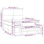 vidaXL Boxspringbett hellgrau 140x190 cm mit Matratze und Bank, Maße
