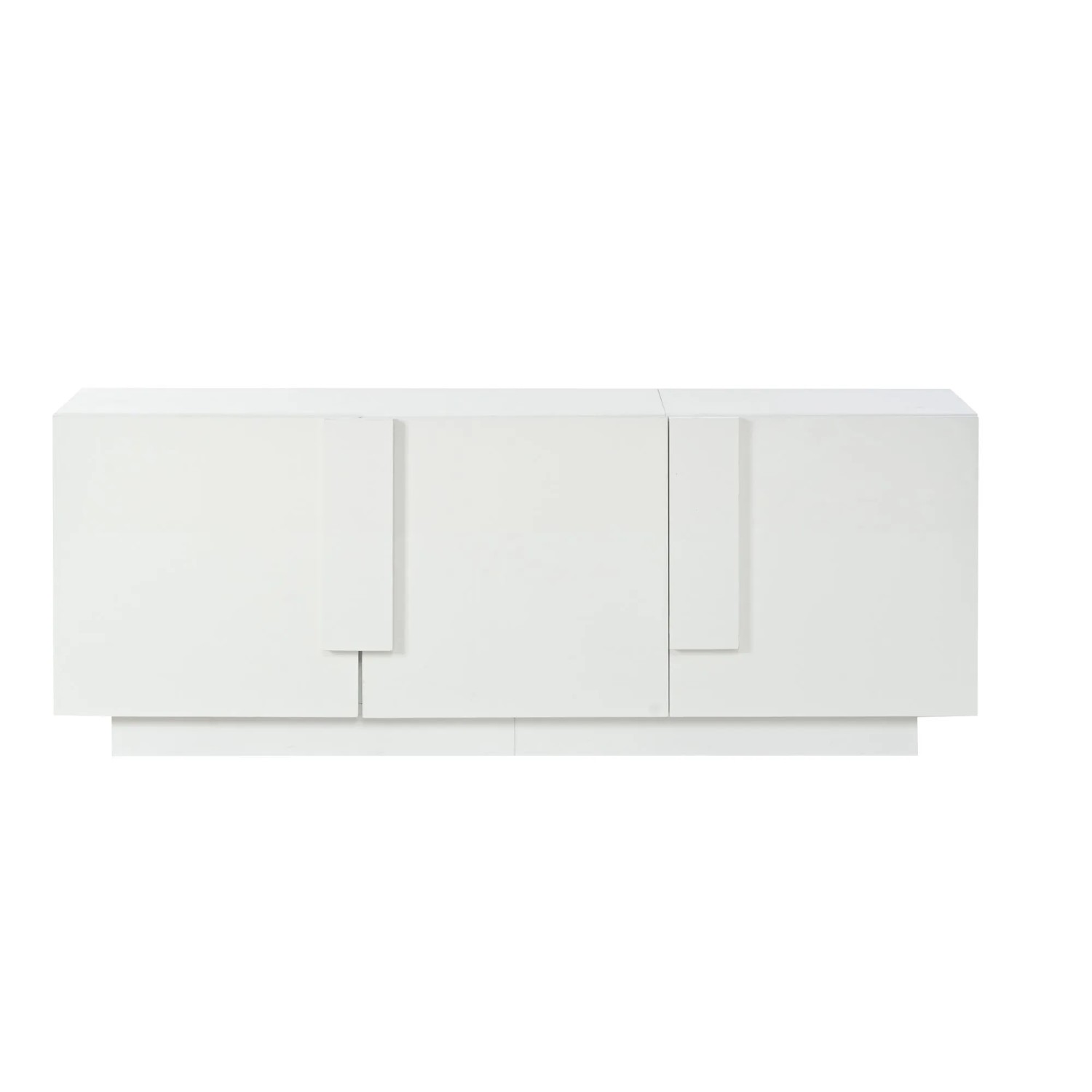 Merax Sideboard 160x35x60 cm Weiß Hochglanz 3 Türen