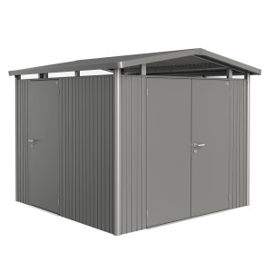 Biohort Doppeltür Quarzgrau-Metallic für HighLine, AvantGarde & Panorama Gartenhäuser.