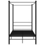 Schwarzes Metall Himmelbett, 140x200 cm, Lattenrost
