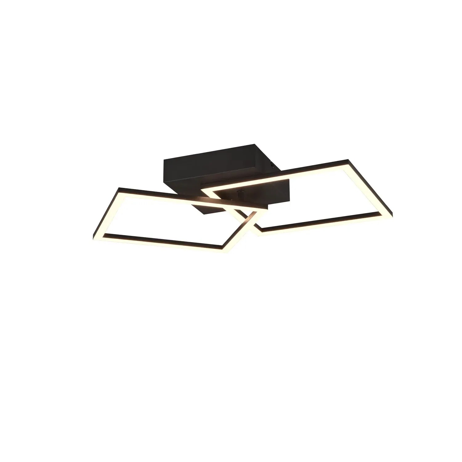 Moderne, schwarze LED-Deckenleuchte Trail mit schwenkbaren Elementen, 44,6 x 39,6 cm.