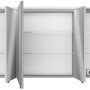 Pelipal Spiegelschrank 4010, 122 cm, Weiß Glänzend, mit offenen Türen und Glasböden.